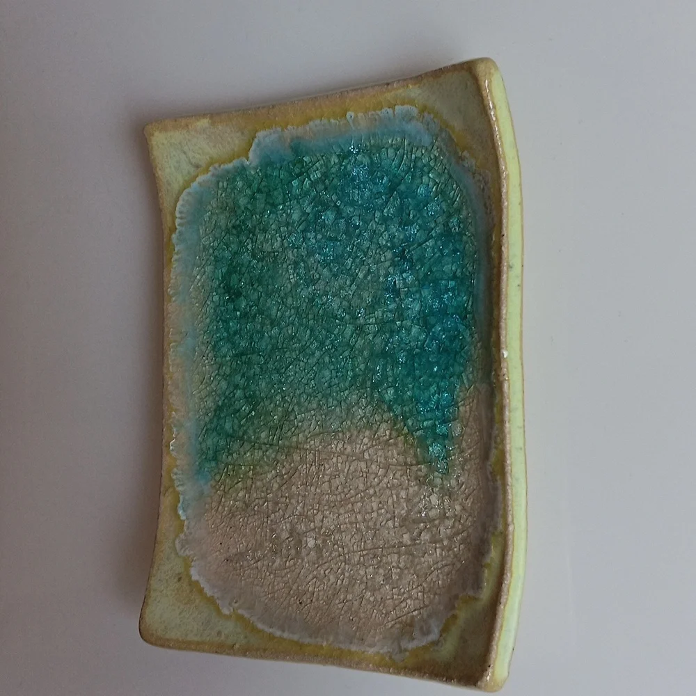 Pottery soap trinket spoon dish